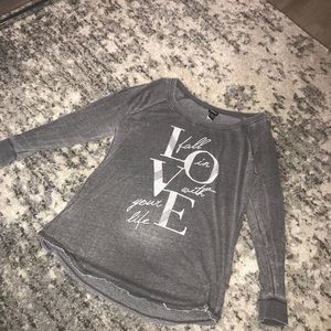 Grey distressed sweater